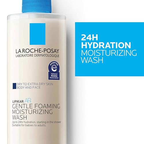 La Roche-Posay Lipikar AP+ Gentle Foaming Moisturizing Wash, Shea Butter + Niacinamide + Glycerin, Moisturizing Body Wash For Dry Skin, National Eczema Association Accepted, Soap Free