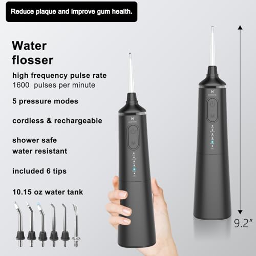 Upgraded Pro Dental Care Kit: 5-Mode Water Flosser & 50,000 VPM Sonic Electric Toothbrush | Premium Oral Clean Set with Enhanced Cleaning Modes, Larger Tank & Refined Design for Advanced Gum Health