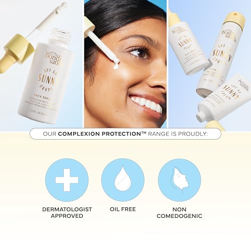 Bondi Sands Sunny Drops SPF 60 Face Serum, Hydrating + Nourishing Broad Spectrum Sunscreen, Lightweight, Silky-Smooth Finish, Oil-Free, 1.01 Fl Oz