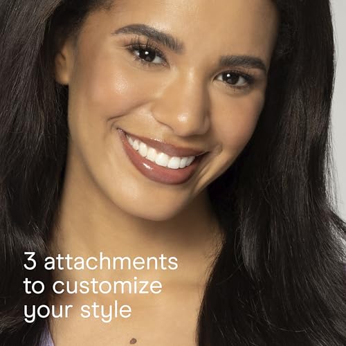 Conair Double Ceramic 3-in-1 Hot Air Brush, Interchangeable Attachments: 1¼-Inch Thermal Brush, ¾-Inch Boar and Nylon Bristle Brush, and Concentrator, Voluminous Curls & Straight Styles, White