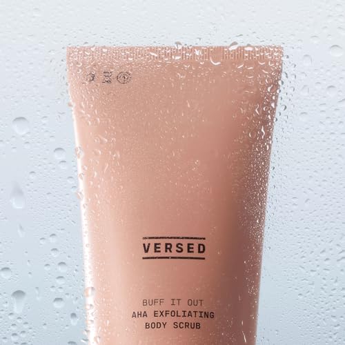 Versed Buff It Out AHA Exfoliating Body Scrub and Mask - Lactic Acid & Glycolic Acid Exfoliant - Microfine Pumice Body Exfoliator to Polish and Smooth Bumpy, Dry Skin - Vegan & Cruelty-Free (6 oz)