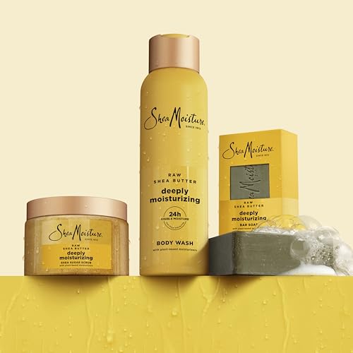 SheaMoisture Shea Sugar Body Scrub For Moisturize And Restore Dry Skin Raw Shea Butter Deeply Moisturizing Body Scrub With 24h Shea Moisture Nutrients 12 oz