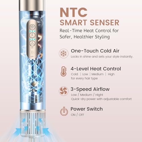 8 in 1 High-Speed Hair Styler & Hair Dryer Brush Set – 110,000 RPM Ionic Hot Air Styler with Auto Air-Curlers, Diffuser, Volumizer & Thermal Brush for Fast Drying & Frizz-Free Shine