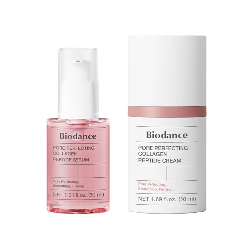 BIODANCE Collagen Plumper Duo: Pore Perfecting Collagen Peptide Serum & Facial Moisturizer, Korean Skincare Set for Plumping Glass Skin, Korean Skin Care, Valentines Day Gifts for Her, Skin Care Set