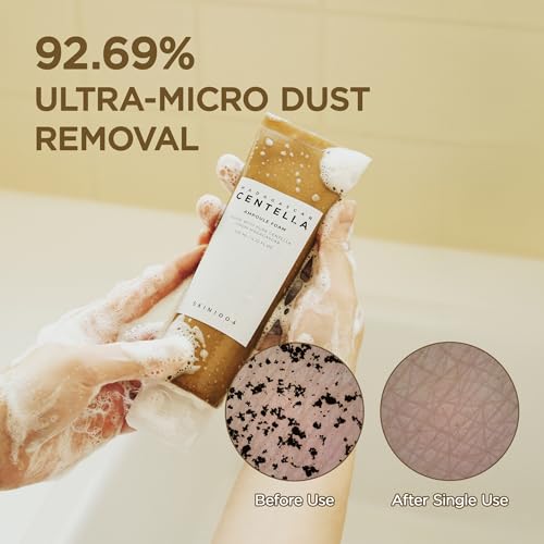 SKIN1004 Madagascar Centella Ampoule Foam, 4.23 fl.oz, Korean Face Cleanser & Makeup Remover with Centella Asiatica, Gentle Daily Cleanser for Soft Skin, Korean Skin Care