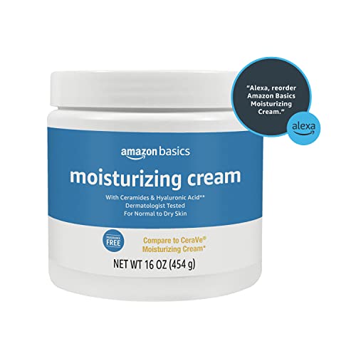 Amazon Basics Moisturizer Cream for Face, Dry Skin, Hydrating, 16 Ounces, 1-Pack