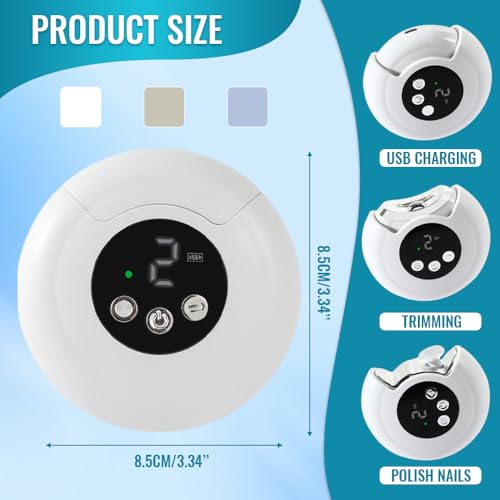 Electric Nail Clippers, 2026 New 3 in 1 Automatic Nail Trimmer & Polisher with Strong Power for Thick Nails, USB Rechargeable, LED Light and Low Noise for Adults and Seniors (Purple)