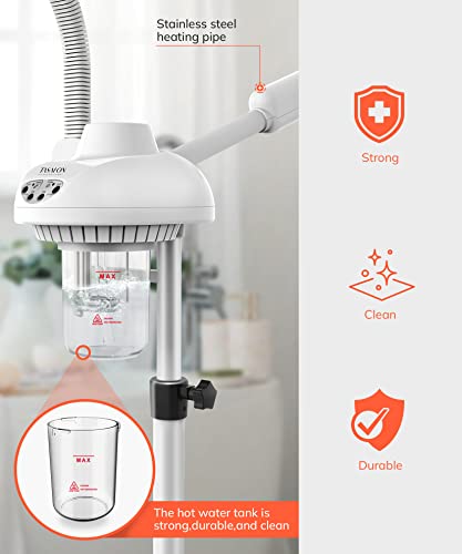 TASALON Professional 2 in 1 Facial Steamer With 5X Magnifying Foldable Arm, Ozone Mist Steamer for Face, Salon Spa Beauty Skin Care Equipment