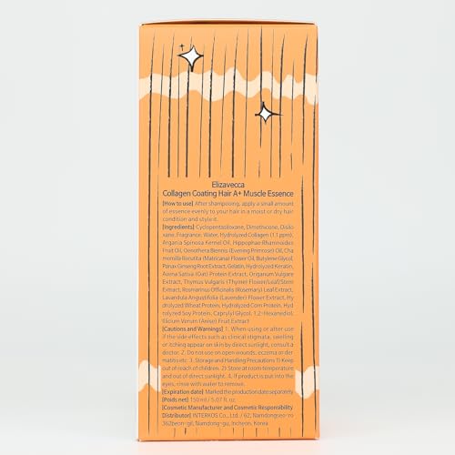 Elizavecca CER-100 Collagen Coating Hair Muscle Essence 150ml/5.07 fl.oz. - Leave-In Treatment Oil for Dry & Natural Hair | K-Beauty