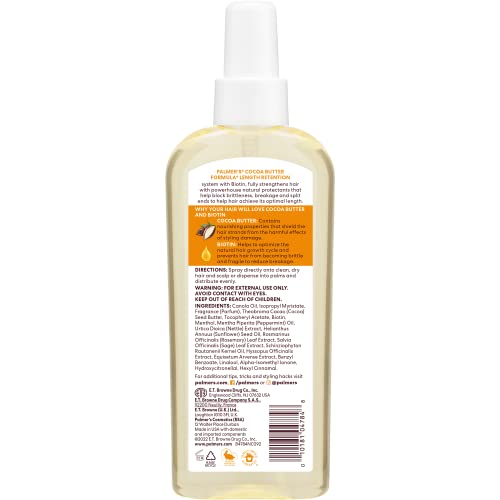 Palmer's Cocoa Butter & Biotin Length Retention Hair and Scalp Oil, 5.1 Ounce (Packaging May Vary)