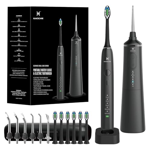 Upgraded Pro Dental Care Kit: 5-Mode Water Flosser & 50,000 VPM Sonic Electric Toothbrush | Premium Oral Clean Set with Enhanced Cleaning Modes, Larger Tank & Refined Design for Advanced Gum Health