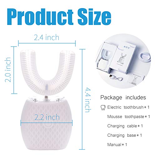 Ultrasonic Toothbrush for Adult Automatic Toothbrush 30'' Automatic Timer Wireless Charging Washable Travel Home Dual-use