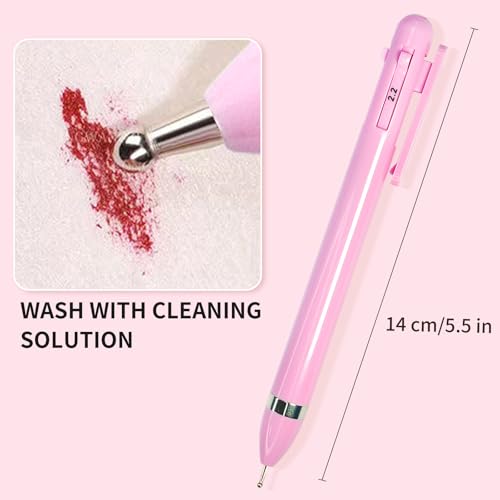 HJ Nail Dotting Pen Ballpoint Design Nail Art Kit with Tip Dot Paint, Pink