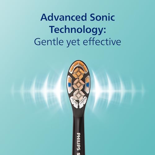 Philips Sonicare DiamondClean Smart 9500 Electric Toothbrush, Sonic Toothbrush with App, Pressure Sensor, Brush Head Detection, 5 Brushing Modes and 3 Intensity Levels, Black, Model HX9923/11