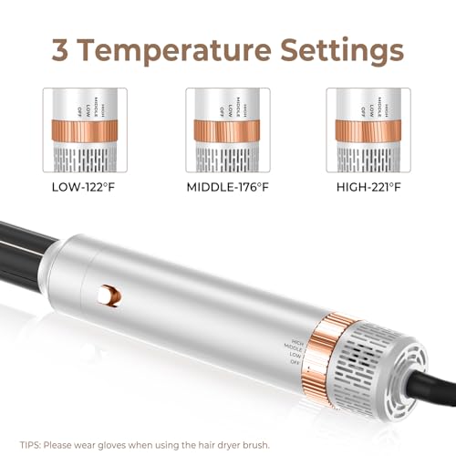 6 in 1 Hair Dryer Brush, Blow Dryer Brushies Ionic Hair Dryer, Oval Hot Air Brush, Hair Curler Straightener Magic Styler Autowrap Air Styler.