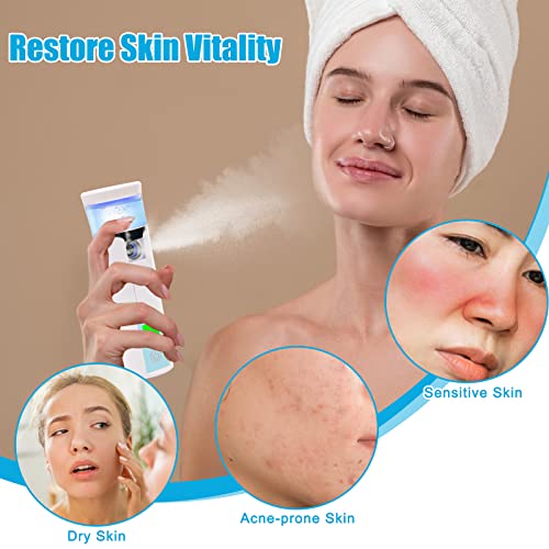 Nano Facial Mister, Mini Facial Steamer, Handy Moisturizing Mist Sprayer, Atomization Eyelash Extensions Skin Care Steamer, USB Rechargeable (Water Supplementer) (50ml)