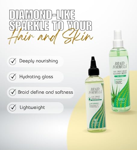 EBIN NEW YORK Locs Hair Products: Loc, Twist & Braid Oil Chamomile 4 oz Bundle with Hair Oil for Locs Gloss Mist 8 oz Aloe Hydrating, Anti-Breakage Scalp Care & Shine – Gift Set (2 Items)