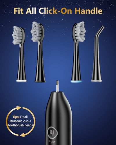 Electric Toothbrush with Water Flosser Combo, Professional Flossing Toothbrush with 3 Sonic Brush Modes & 5 Water Pressures, Cordless Water Flosser for Adults Teeth Cleaning Plaque Removal