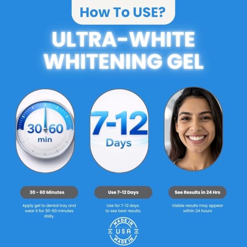 22% Teeth Whitening Gel Large 5 Tubes 3.8 ml of Gel use for Beautiful White Smile