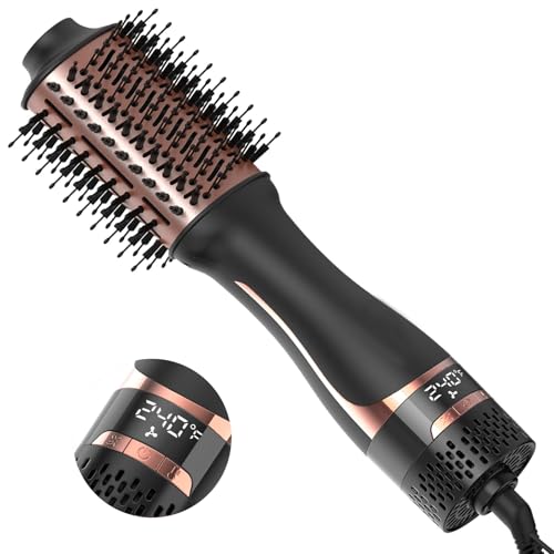 Nicebay Hair Dryer Brush, Hot Tools Blow Dryer Brush for Women, One Step Blowout Brush with Display Screen, Oval Ceramic Barrel, Negative Ion