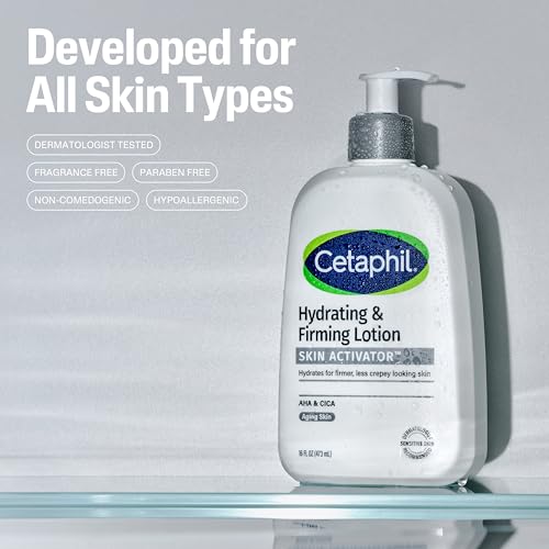 Cetaphil Skin Activator Hydrating & Firming Body Lotion 16oz, Mandelic Acid (AHA) and Centella Asiatica (CICA) Body Moisturizer, Hydrates and Firms Aging Skin, Anti-Aging Body Skincare