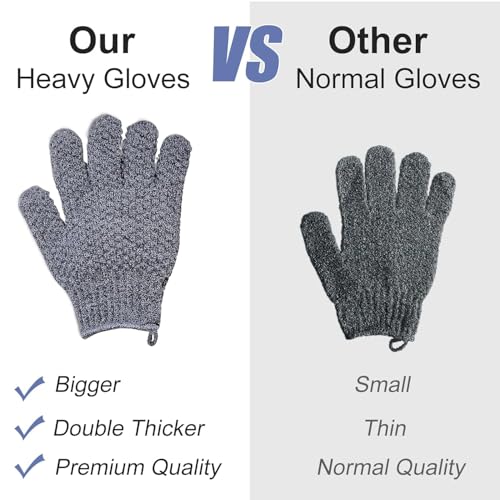 Yiclick 12Pcs Heavy Exfoliating Gloves, Body Scrub Glove For Shower Bath, Body Scrub Exfoliator, Exfoliating Body Scrubber for Bath Shower Exfoliation, Exfoliate Sponge Loofah Washcloth Mitt Men Women