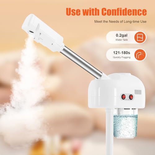 Professional Facial Steamer on Wheels, Beauty Salon Spa Facial Steamer Sauna, Steamer for Facial Used for Spa or Personal Care, for Facial Deep Cleaning Skin Care Equipment