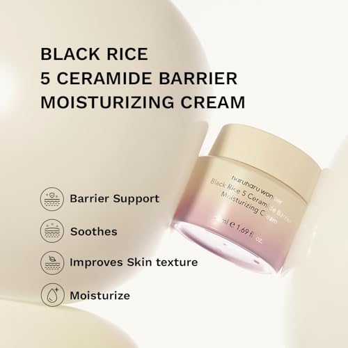 HARUHARU wonder Black Rice 5 Ceramide Barrier Moisturizing Cream, Daily Skin Barrier Care, Long-Lasting Hydration, Soothing & Nourishing, Ceramide Capsules, Korean Skincare, 1.69 fl.oz