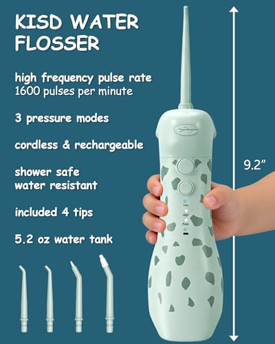 HUACOCARE Kids Water Flosser & Electric Toothbrush Combo | Giraffe & Monkey Design | 3 Gentle Modes & 2 Sonic Modes | All-in-One for Healthy Brushing Habits |Braces-Friendly | Gift for Boys & Girls
