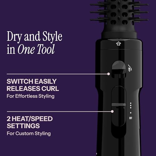 Hot Tools Pro Artist Hot Air Styling Brush | Style, Curl and Touch Ups (1”) Black