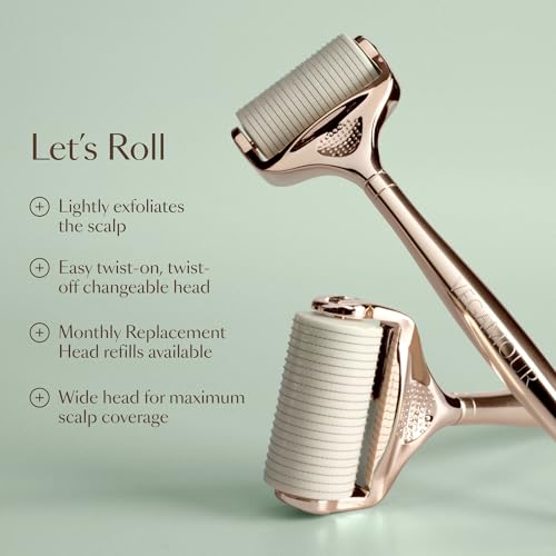 VEGAMOUR GRO+ Advanced Dermaroller Replacement Head | 1,200 Microneedle 0.25mm Scalp Tool | Gently Exfoliates the Scalp | Wide Head for Maximum Coverage