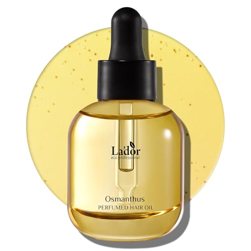 LADOR Hair Perfume Oil for Dry Damaged Hair - Anti Frizz Nourishing Fragrance Gloss Oil Serum Leave-In Conditioner Hold Curls & Waves No Sulfate Paraben 1 Fl Oz 03 Osmanthus Korean Haircare