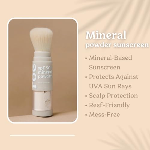 Roe Wellness- Kids SPF 50 Brush On Mineral Sunscreen Powder EWG, Reef-Friendly, Easy to Apply for Kids, Babies & Parents