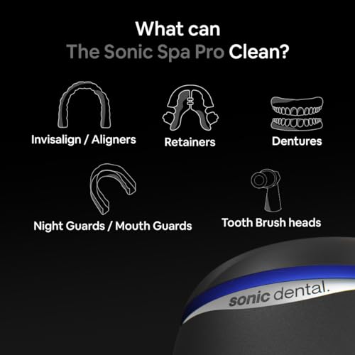Sonic Pro Dental Cleaning Pod, 43kHz Ultrasonic Retainer Cleaner Machine for Dentures, Mouth Guards, Braces, Toothbrush Heads, Jewelry & All Dental Appliances, FSA/HSA Eligible (Pearl White)