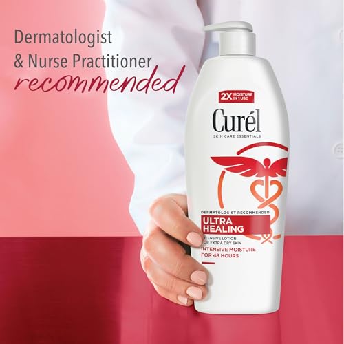 Curel Ultra Healing Intensive Fragrance-Free Lotion For Extra-Dry Skin, Dermatologist Recommended, Ideal for Sensitive Skin, Cruelty Free, Paraben Free, 20 Oz