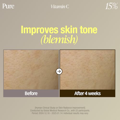 GOODAL Green Tangerine Vita C 15 Ampoule, Korean Skin Care, Vitamin C Serum, Hydrating Daily Facial Care for Fine Lines, Dull Skin, K Beauty, 16g/0.56 Oz