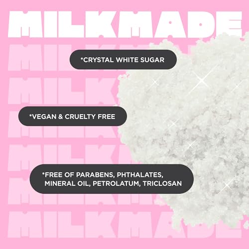 Cake Beauty Milk Made Vegan Body Sugar Scrub- Shea Butter, Candied Oat Milk & Marshmallow Root Extract - Gentle Exfoliating Hand, Leg, Foot & Body Sugar Soap Scrub & Moisturizing Shower Wash for Women