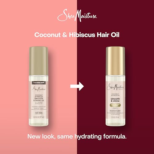 Shea Moisture Coconut & Hibiscus Smooth & Shine Oil Coconut & Hibiscus Softens And Hydrates Hair With Manketti And Coconut Oil For A Lightweight Texture 3.3 Fl Oz