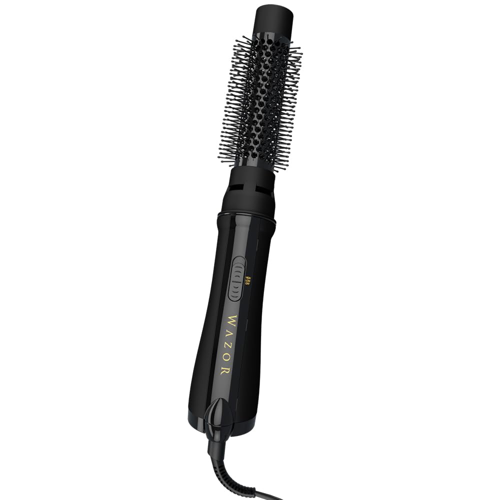 4-in-1 Ionic Hot Air Brush & Blow Dryer with 3D Nylon Pins - Ceramic Titanium Anti-Frizz Styler for All Hair Types, 1000W Fast Drying & Volumizing, 2 Heat/2 Speed Smoothing