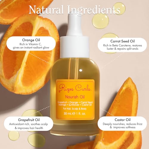 Rizos Curls Nourish Oil – Strength & Frizz Control - Improve Split Ends & Repair Dry Brittle Hair – Smooths & Hydrates All Hair Types Straight, Wavy, Curly 1a–4c – Non-Greasy, Sulfate & Paraben Free