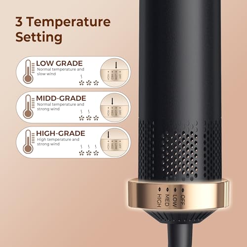 5 in 1 Blow Dryer Brush, Upgrade Hair Dryer Brush Air Curler Air Curling Wrap Styler, Detachable Hot Air Brush Negative Ion Curling Brush Iron, Hair Styling Tools for Drying Curling Straightening