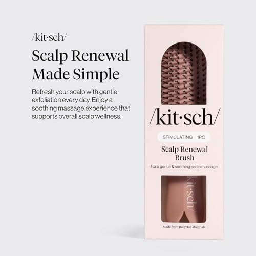 Kitsch Scalp Renewal Brush - Exfoliating & Scalp Massager for Hair Growth, Gentle Head Massage Brush to Remove Buildup, Boost Circulation & Relaxing Head Scrubber for Washing Hair - Terracotta