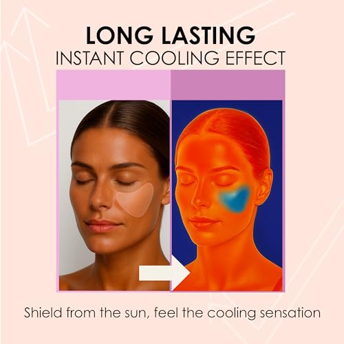 Sun Patch, Under Eye UV Protection for Golf, Hiking, Driving, Outdoor Sports | Cooling Sunblock Patches, Scar & Sun Damage Protection (2 Pack (Purple))