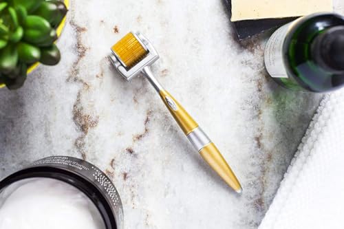 Professional Derma Roller 192 Individual Real Needles Titanium Micro Needles Microneedling Roller for Home Use with Storage Case & User Manual