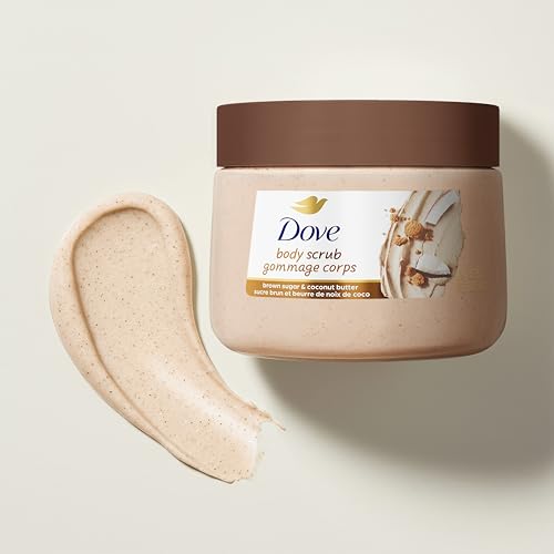 Dove Brown Sugar and Coconut Butter Body Scrub Exfoliates and Deeply Nourishes for Smooth, Radiant Skin 15 oz