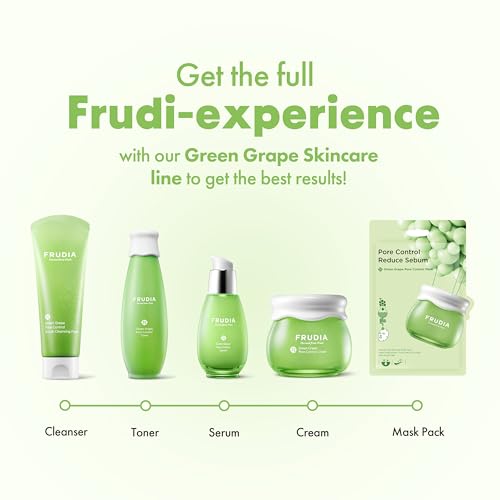 FRUDIA Green Grape Pore Control Face Cream (0.35 oz) – Oil-Control Korean Moisturizer for Face | Pore Refining Face Cream with 81% Green Grape Extract & Tannin Complex | Vegan & Cruelty Free