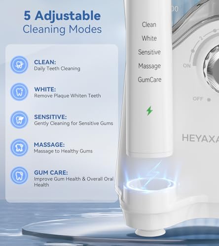 Water Flosser & Ultrasonic Electric Toothbrush Combo, 600ML Water Dental Flosser with 7 Jet Tips, 10 Adjustable Water Pressure, 5 Toothbrush Heads for Home Use, Gums, Braces (White)