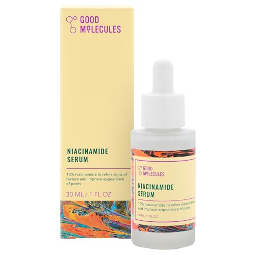 Good Molecules Niacinamide Serum - 10% Niacinamide to Target Blemishes, Nourishment, and Skin Tone - Ultra Hydrating Serum and Brightening Skin Care for Face