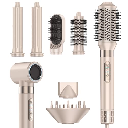 8 in 1 High-Speed Hair Styler & Hair Dryer Brush Set – 110,000 RPM Ionic Hot Air Styler with Auto Air-Curlers, Diffuser, Volumizer & Thermal Brush for Fast Drying & Frizz-Free Shine