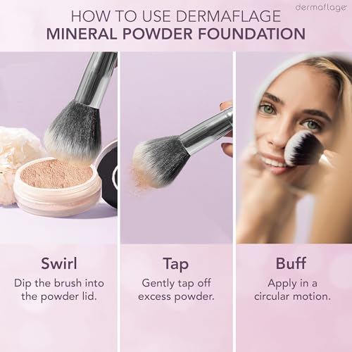 Mineral Powder Foundation for Sensitive Skin, Powder Sunscreen with SPF 26, All Natural Ingredients, Anti-oxidant protection, Made in the Shade by Dermaflage, 5g (Medium Cool)